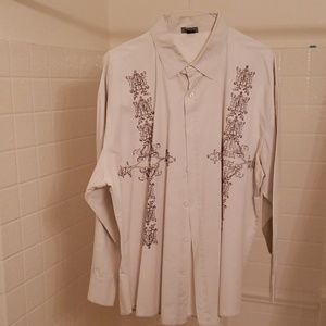 Mens casual long sleeve butting down shirt 3xl